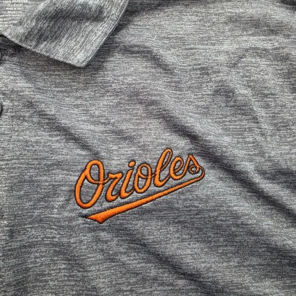 Baltimore Orioles Polo Shirt Mens XL Heather Grey Holloway Miller Lite Beer Golf - Picture 3 of 8